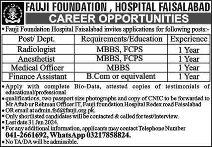 Medical Officer in Fauji Foundation Hospital
