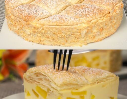 Apple Puff Pastry Tart with Yogurt Cream Filling