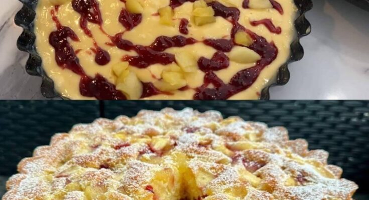 Apple and Raspberry Jam Cake