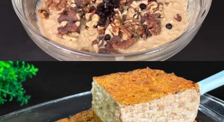 Oatmeal, Apple, and Nut Bake