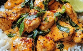 Spiced Coconut Basil Chicken with Rice