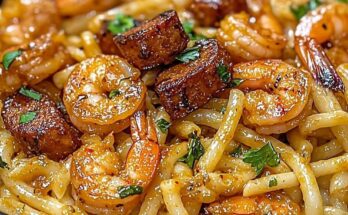 🌶️ Creamy Cajun Pasta with Shrimp and Spicy Sausage 🍤