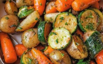 Garlic Herb Roasted Potatoes, Carrots, and Zucchini