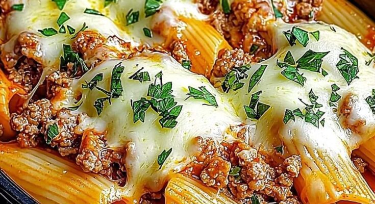 Creamy Ricotta Beef Stuffed Shells Pasta 🍝