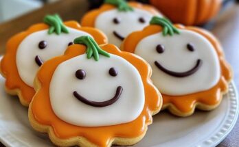 Pumpkin Sugar Cookies With Icing 🎃🍪