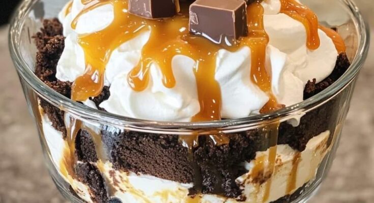 Decadent Salted Caramel & Brownie Cheesecake Trifle 🍫🍮