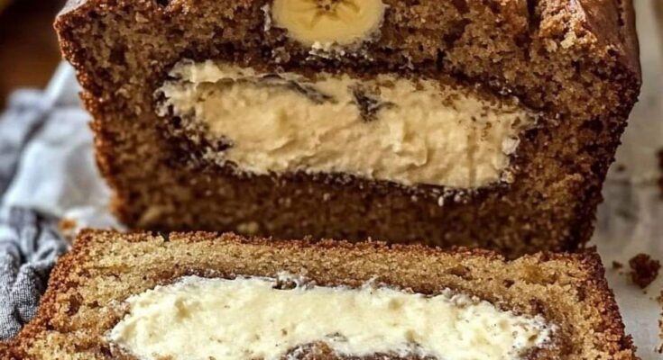 Cream Cheese Banana Bread 🍌🍰