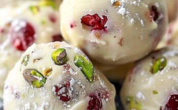 Cranberry Pistachio White Chocolate Truffles