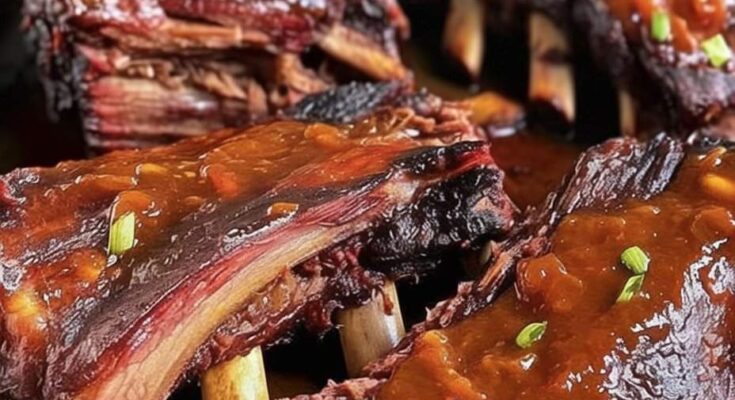 Slow Cooker Barbequed Beef Ribs 🍖