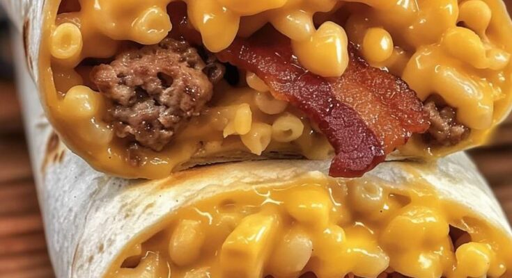 Bacon Mac 'n' Cheese Burger Wrap 🍔