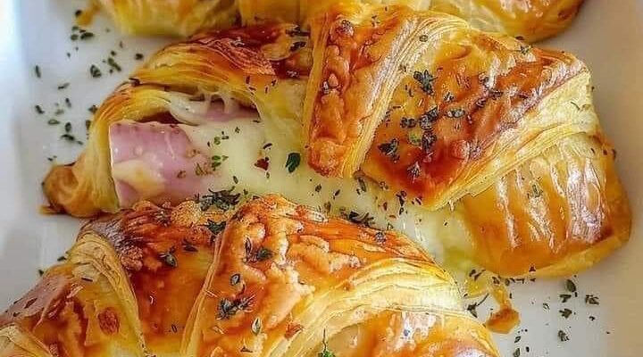 Baked Ham and Cheese Croissants 🥐🧀