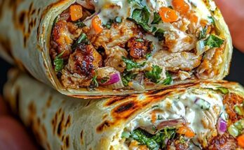 Cheesy Garlic Chicken Wraps