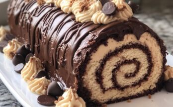 Reese's Peanut Butter Cup Roll Cake 🍫🥜