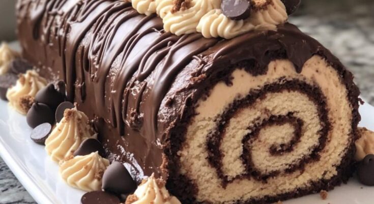 Reese's Peanut Butter Cup Roll Cake 🍫🥜