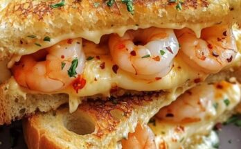 Cheesy Garlic Bread Shrimp Grilled Cheese 🥪🧄🍤