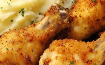 Classic Fried Chicken Legs with Creamy Mashed Potatoes 🍗🥔